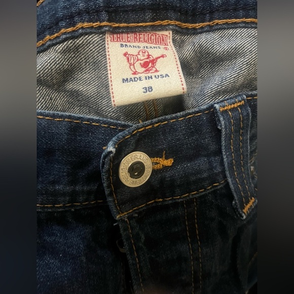 True Religion Men’s Dark Wash Bobby Phantom Blake Straight Jeans Size 38 - Picture 3 of 3